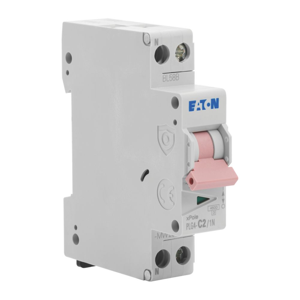 Disjoncteur 2A type C A vis 4,5kA 1P+N Eaton