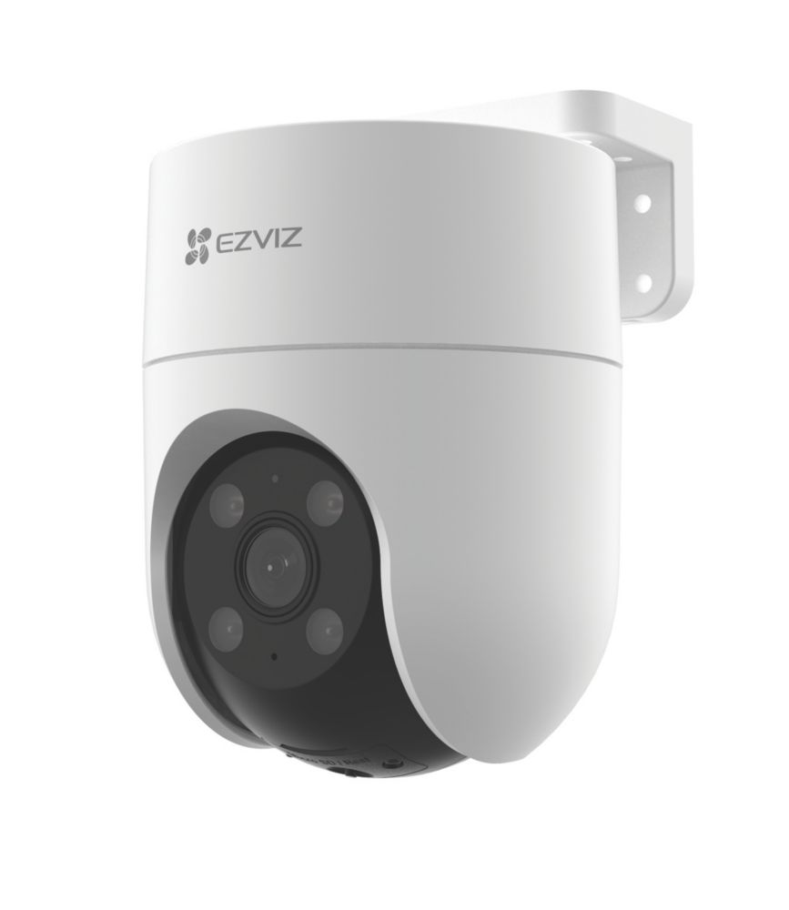 Caméra Wi-Fi d'extérieur panoramique et inclinable ronde 1080p sans fil blanc électrique 2MP EZViz H8c