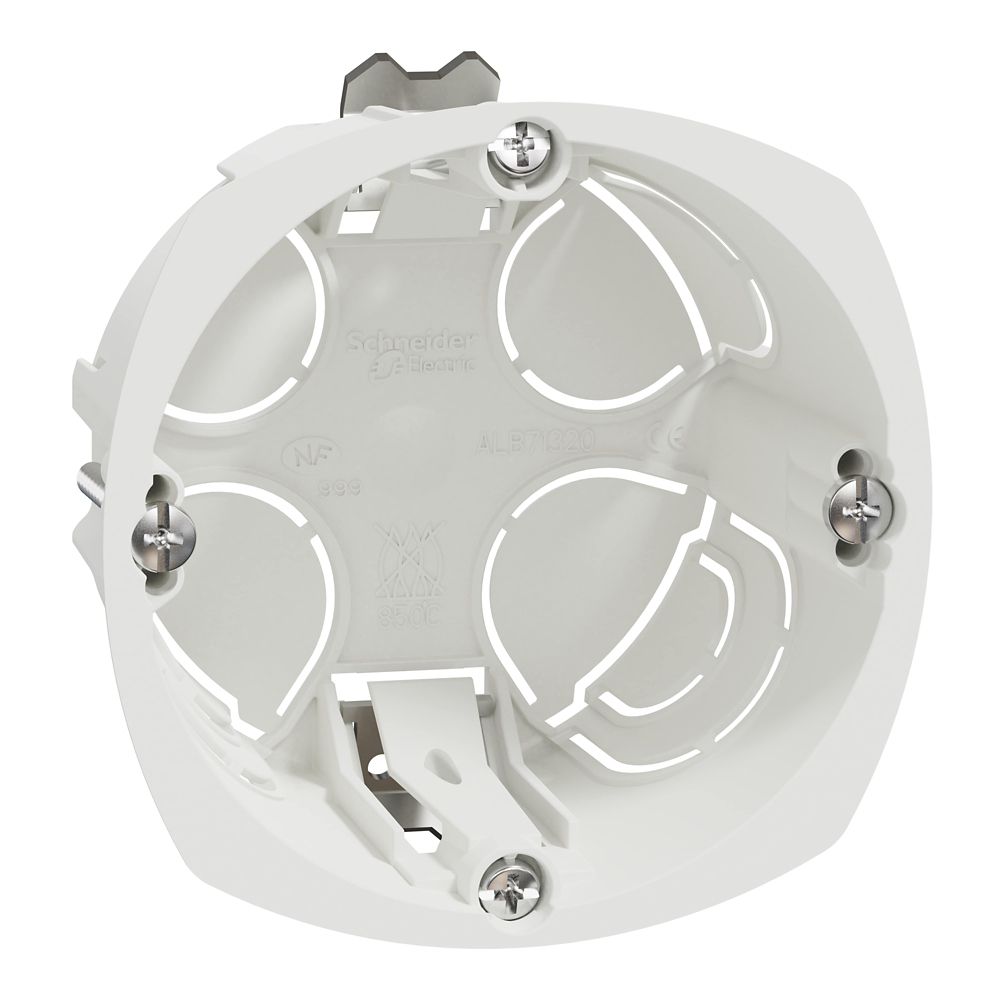 Boîte d'encastrement cloison sèche 1 poste diamètre 67 profondeur 40 Schneider, lot de 50