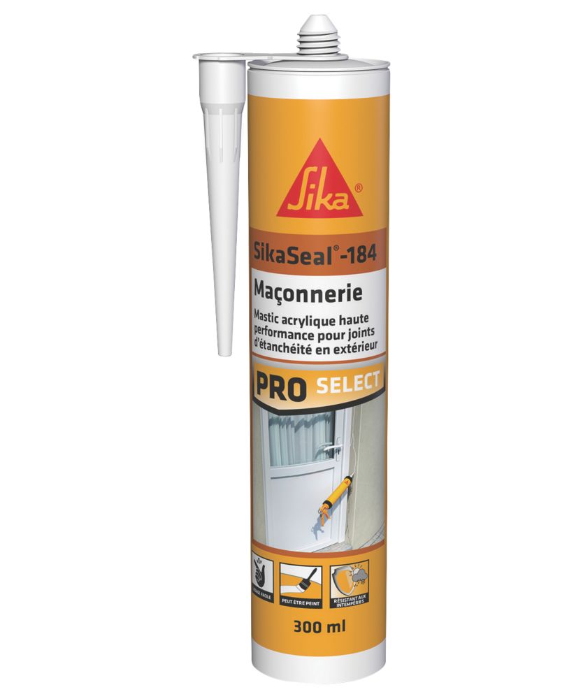 SikaSeal-184 mastic d'étanchéité Menuiserie & Vitrage blanc 300ml