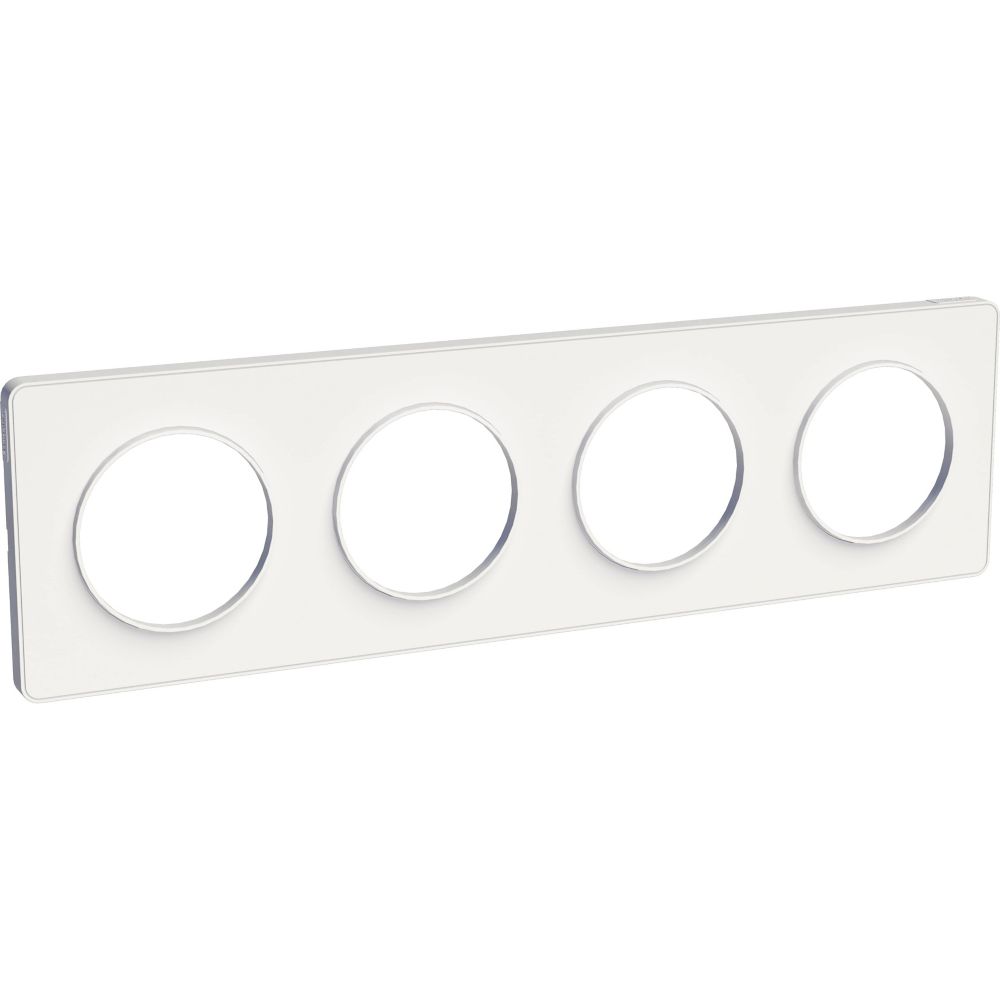 Plaque de finition 4 postes Odace Touch Blanc Schneider
