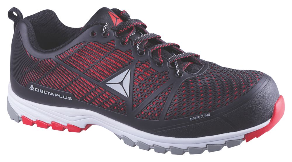Baskets de sécurité S1 sans métal Delta Plus Sportline noires / rouges pointure 44