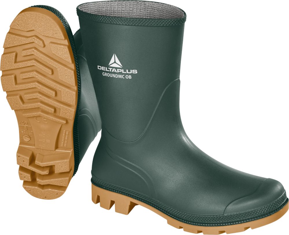 Bottes en caoutchouc sans métal non sécuritaires Delta plus GROMCOBVE vert-beige pointure 42