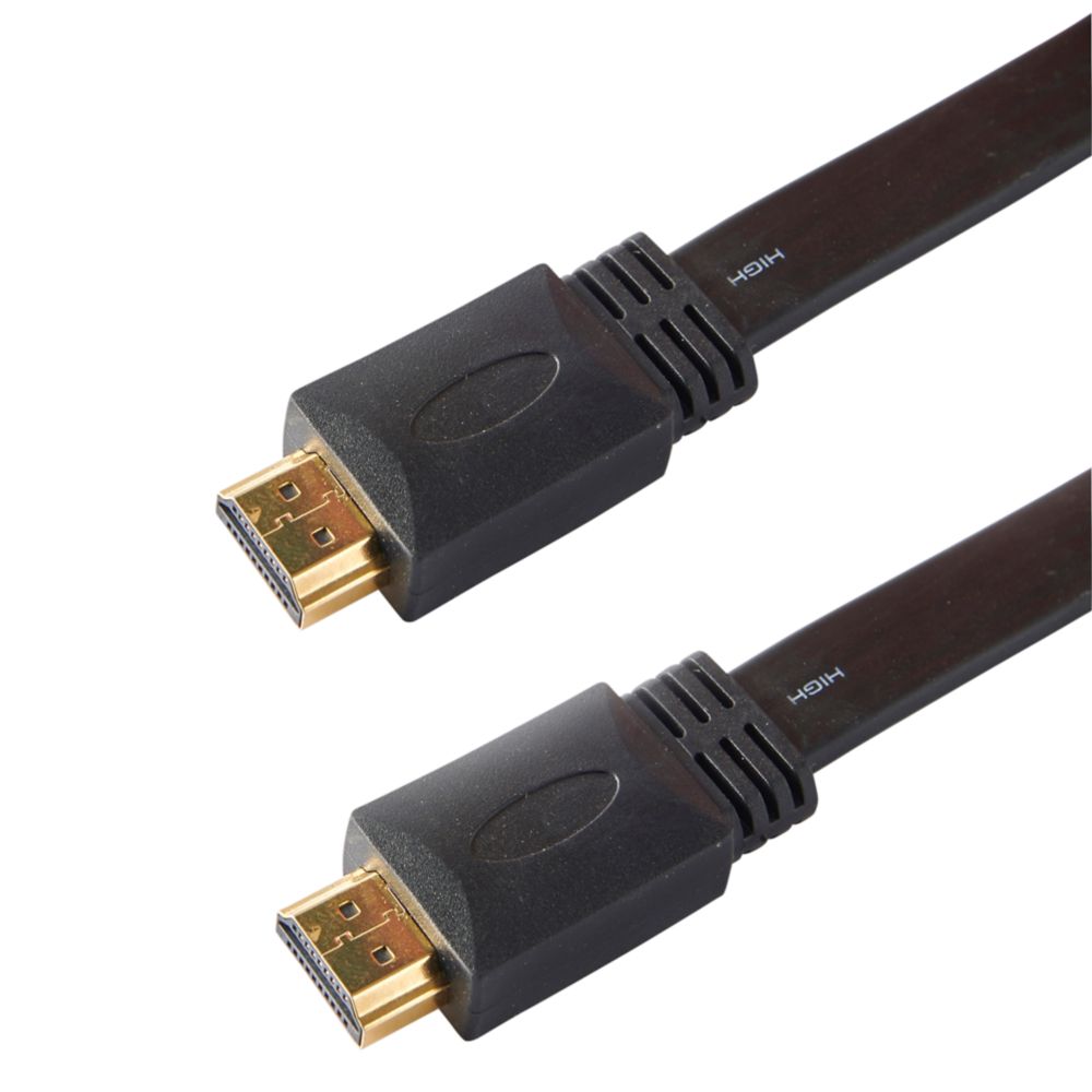 Câble HDMI mâle/mâle coudé, noir 10m