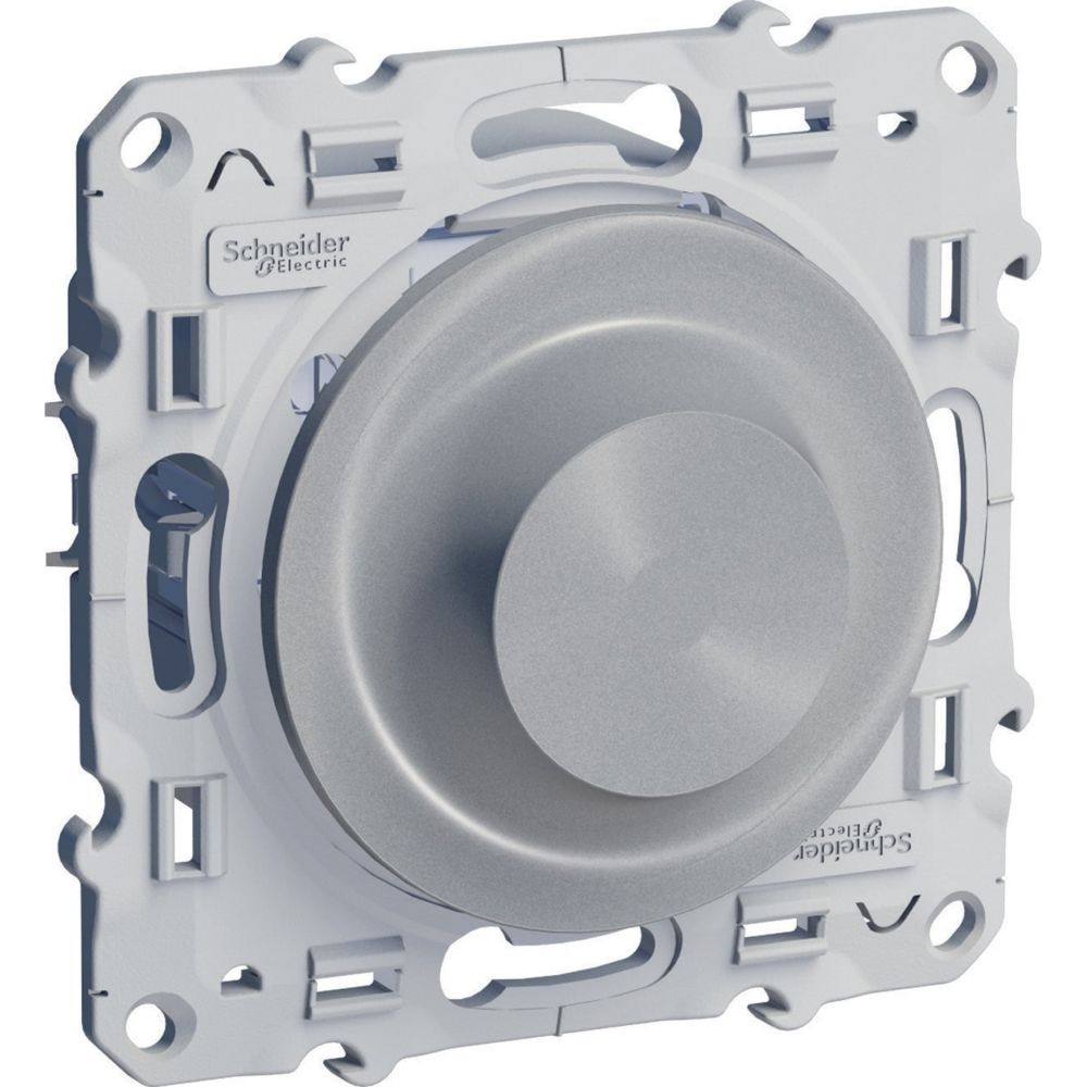 Variateur de lumière 600W 1 poste Odace Aluminium Schneider