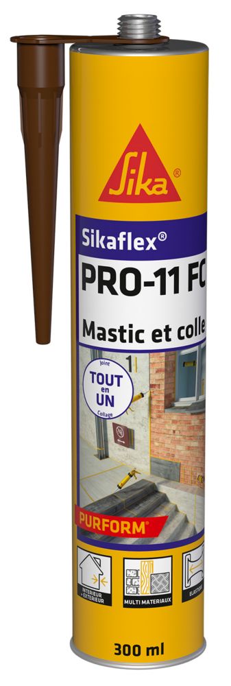 Colle mastic Sika Sikaflex Pro-11 FC châtaigne 400g