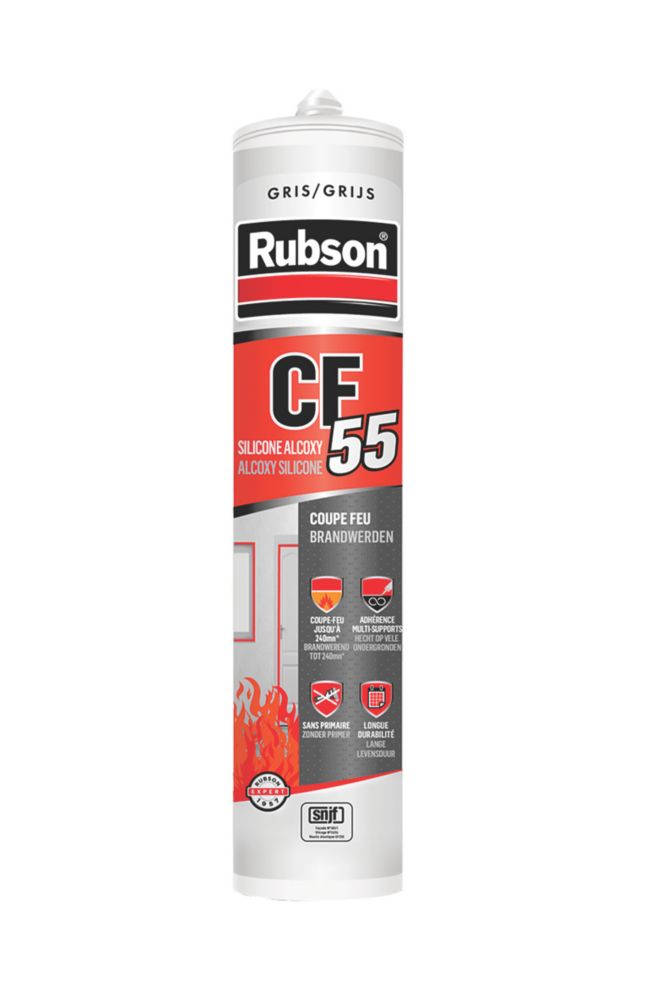 RUBSON Mastic CF 55 Coupe Feu Gris Cartouche 300ml