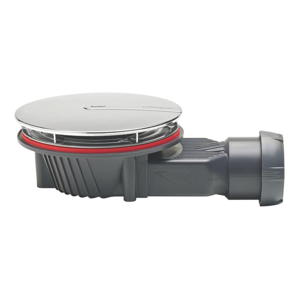 Bonde de douche extra plate 90mm Slim+ avec dôme chromé Wirquin