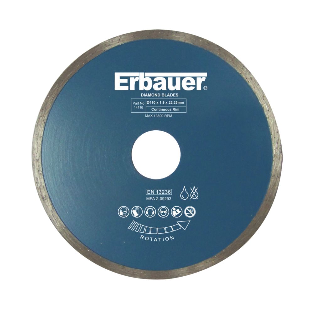 Disque diamant carrelage 110 x 22,23mm Erbauer