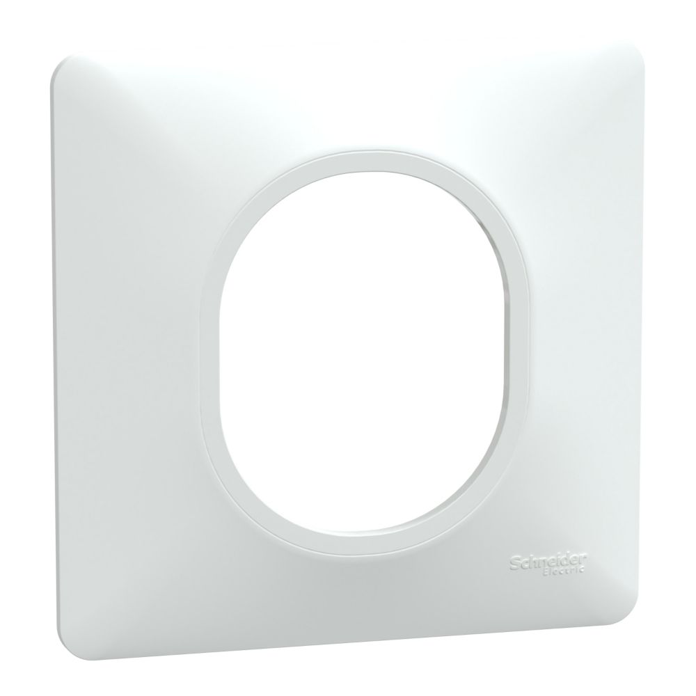 Plaque de finition 1 poste Ovalis Blanc Schneider