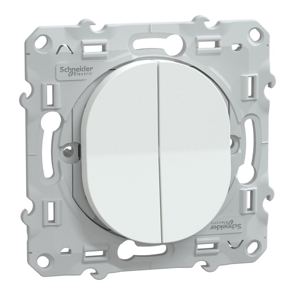 Double va-et-vient 1 poste Ovalis Blanc Schneider