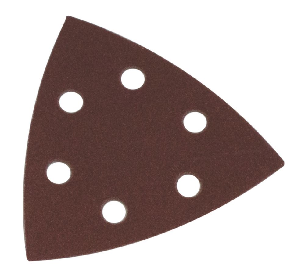 Lot de 6 papiers abrasifs ponceuse triangulaire perforés 95 x 95mm grain 80 Flexovit