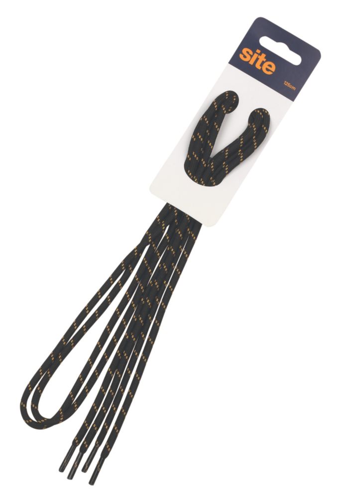 Lacets de chaussures Site noirs et jaunes 125mm