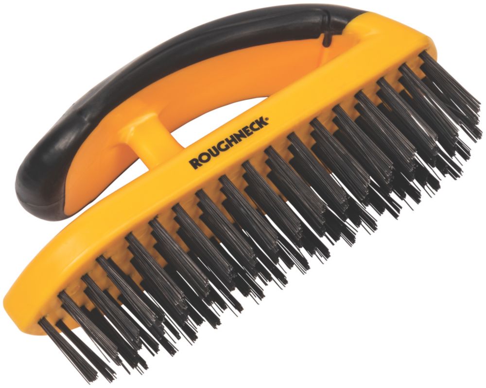 Brosse métallique type bloc avec poignée antidérapante Roughneck