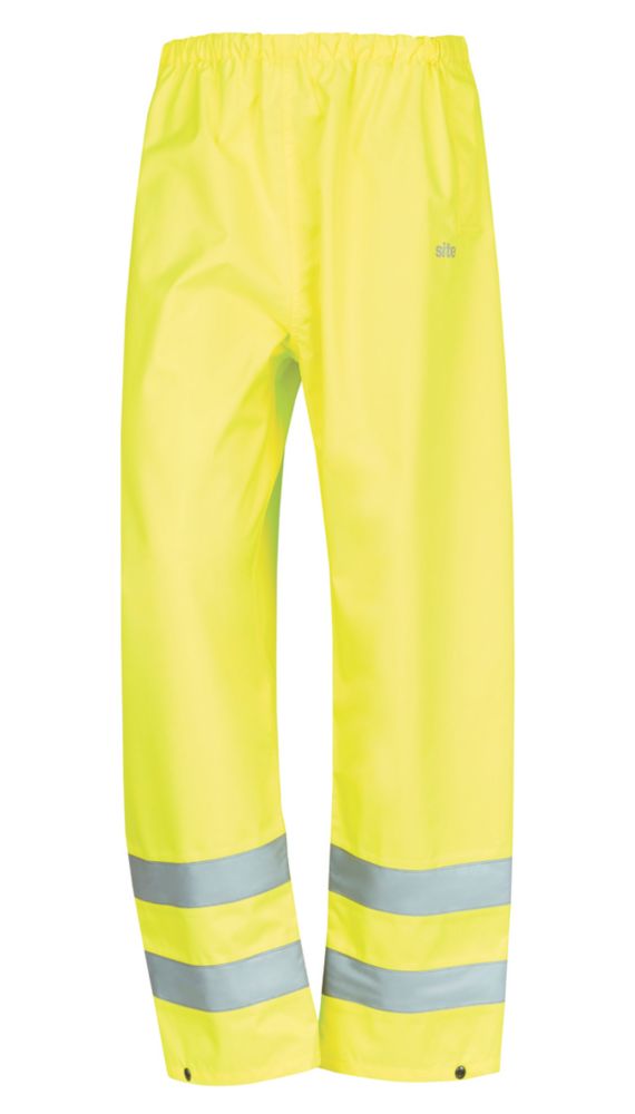 Surpantalon haute visibilité à taille élastique Huske Site, jaune, taille XXL, longueur 81 cm