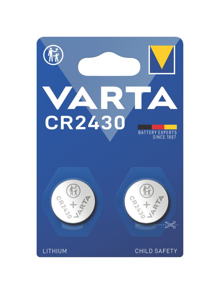 2 piles boutons au lithium Varta CR2430
