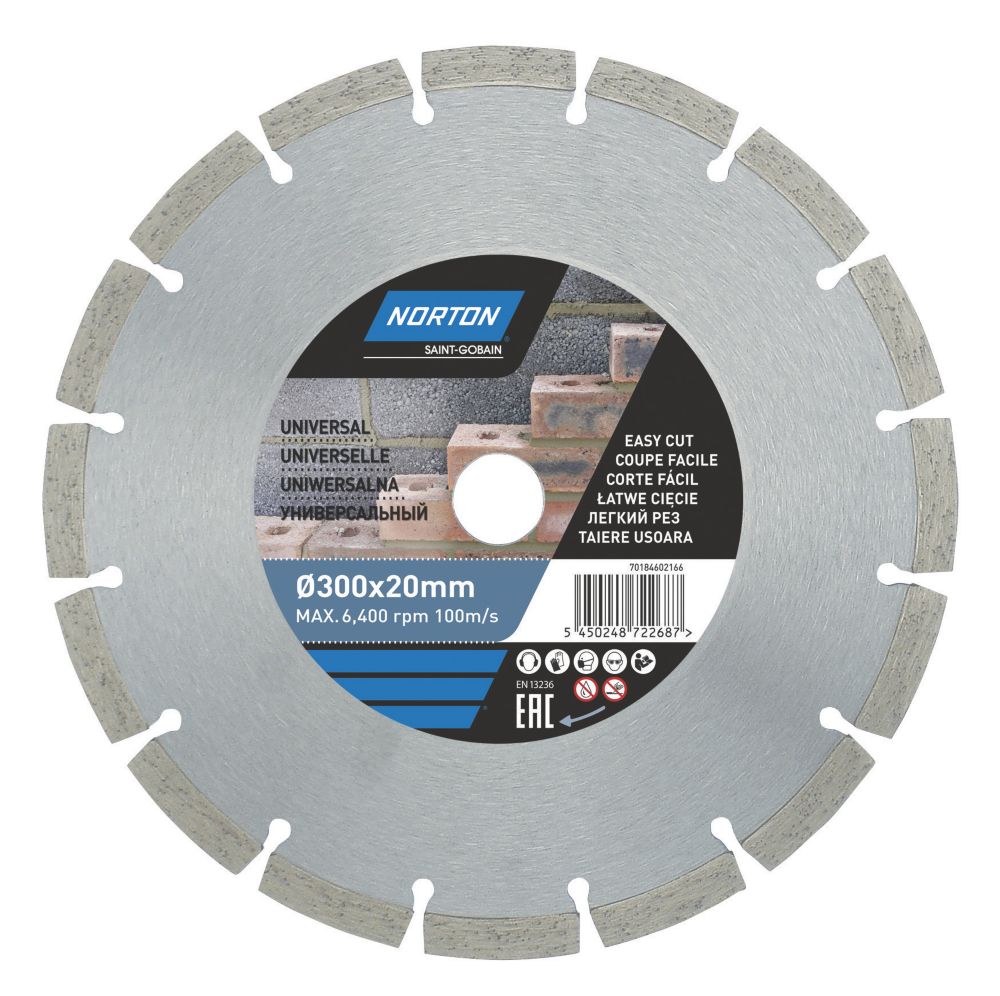 Disque diamant segmenté béton/pierre 300 x 20mm Norton