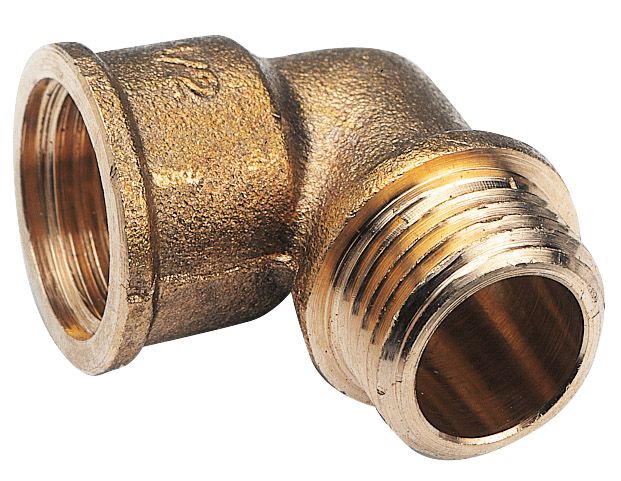 Coude mâle femelle laiton à visser 15/21 - 1/2" Pronorm, lot de 2