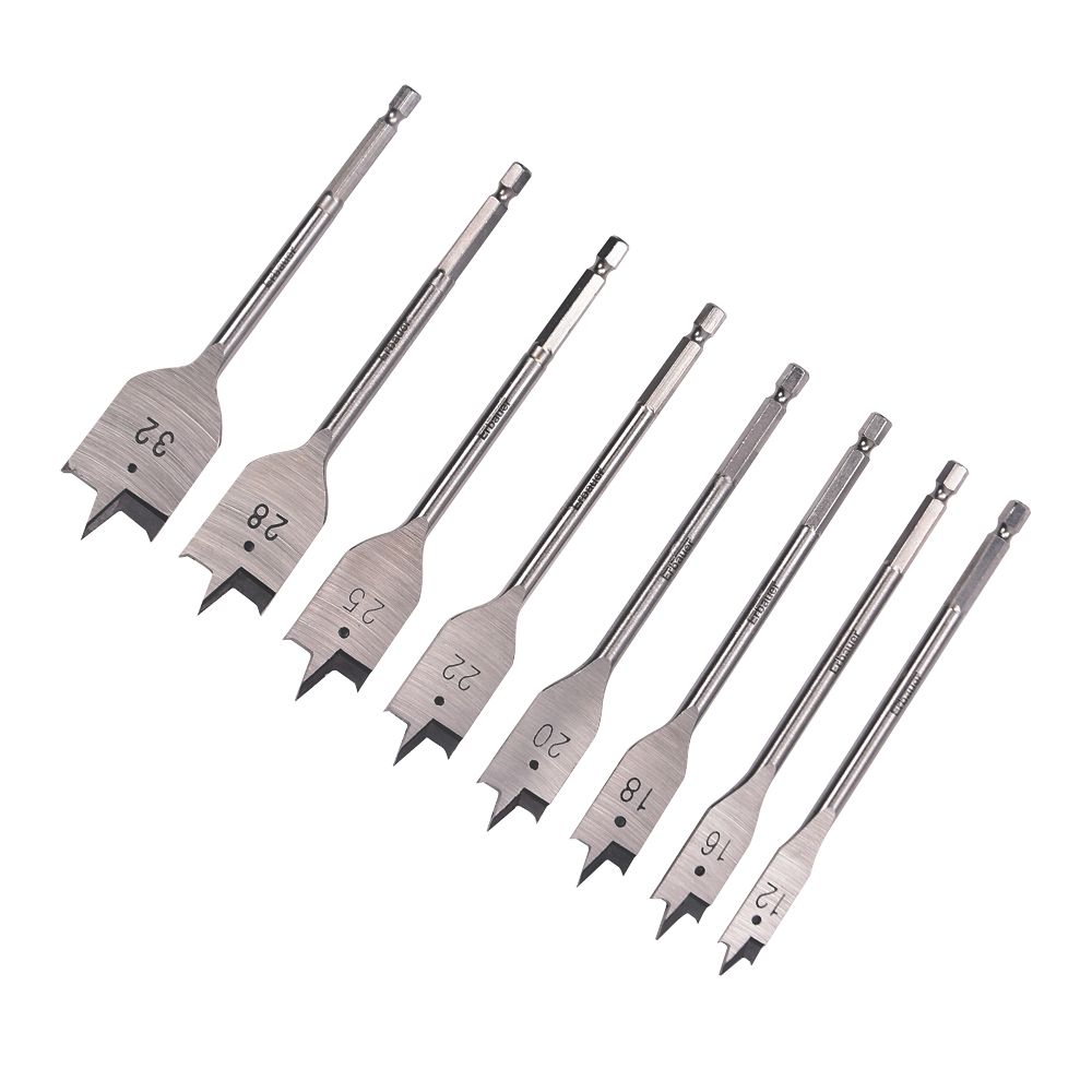 Coffret de 8 mèches à bois plates assorties Erbauer