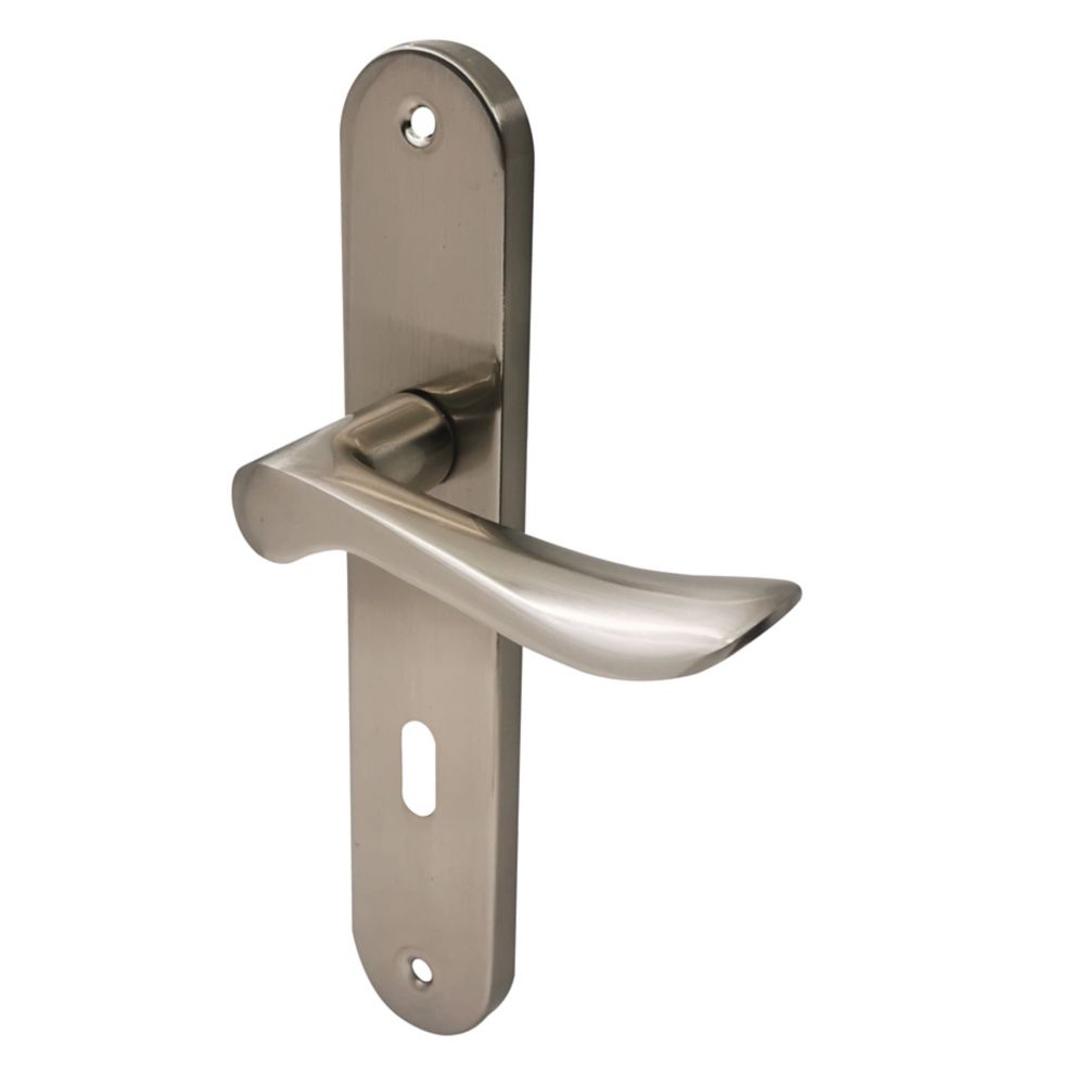 Paire de poignées de porte à levier de verrouillage Renge, chrome mat 3