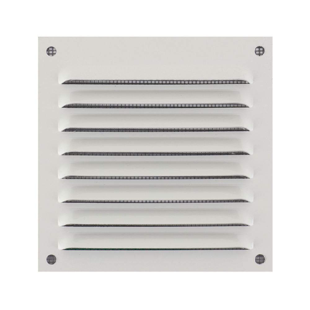 Grille à persiennes fixes avec moustiquaire Eoliance Habitat blanche 150mm x 150mm