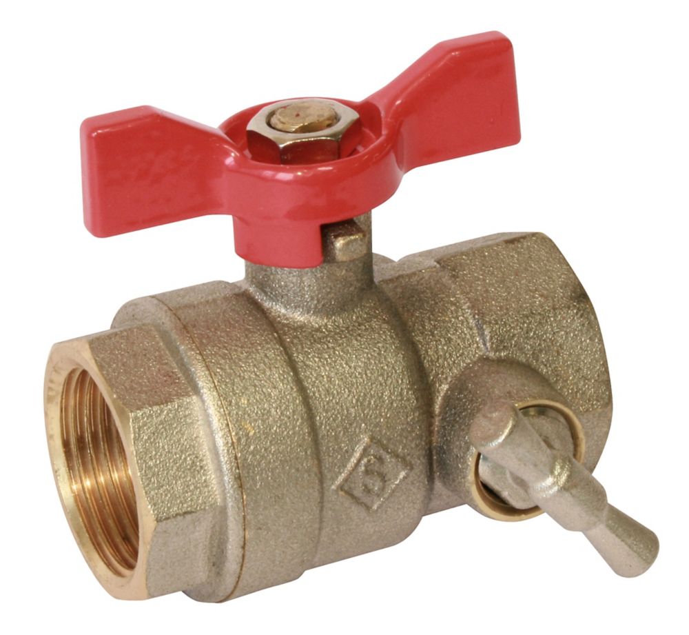 Vanne à sphère à purge manette papillon FF 26/34 - 1" Pronorm