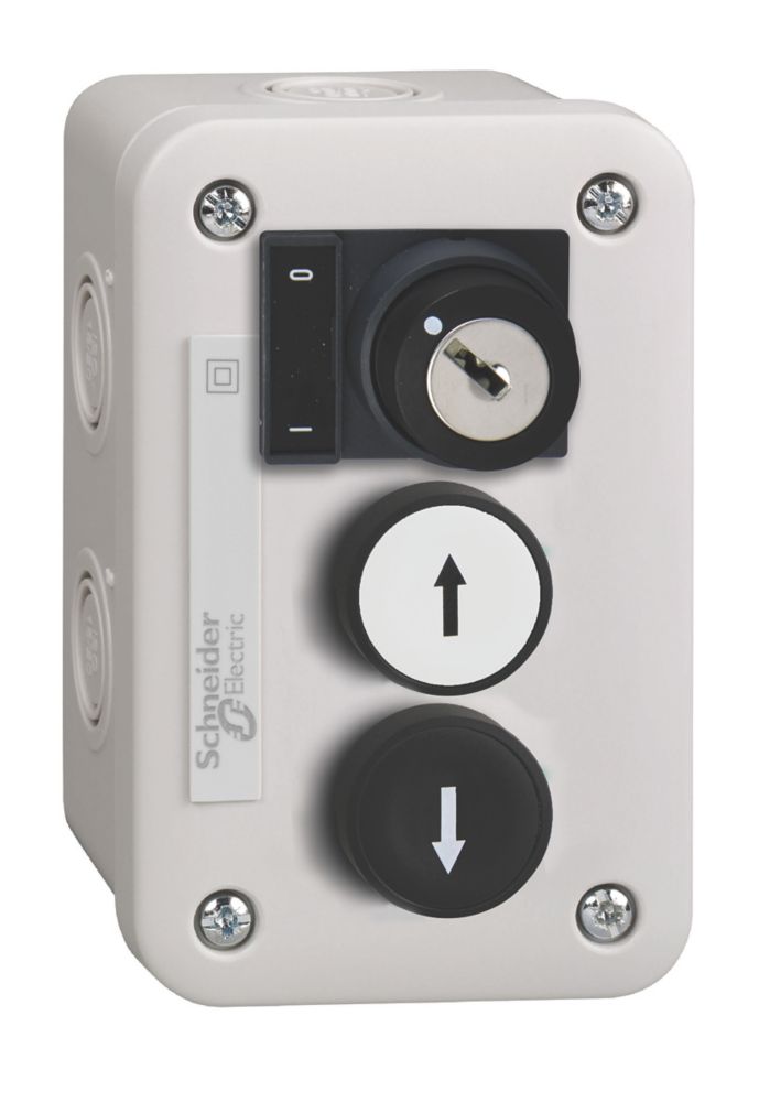 Station de commande complète à bouton-poussoir encastré XALE3441 3 pôles NO Schneider