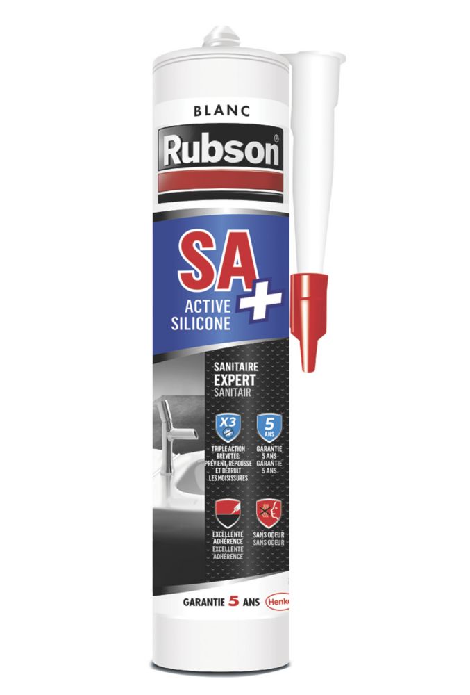 Rubson mastic silicone SA+ blanc cartouche 280ml