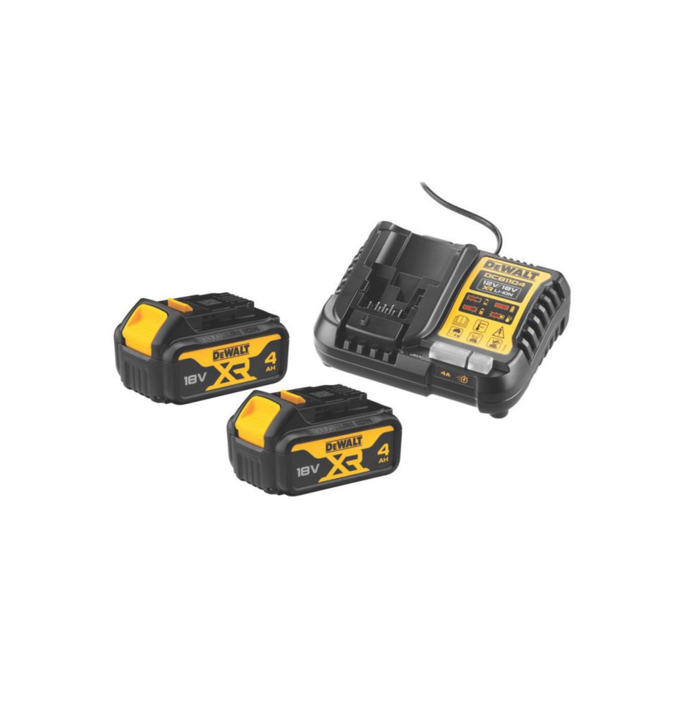 Kit batterie et chargeur DeWalt DCB1104M2-QW 18V 3 pièces Li-ion XR 4Ah