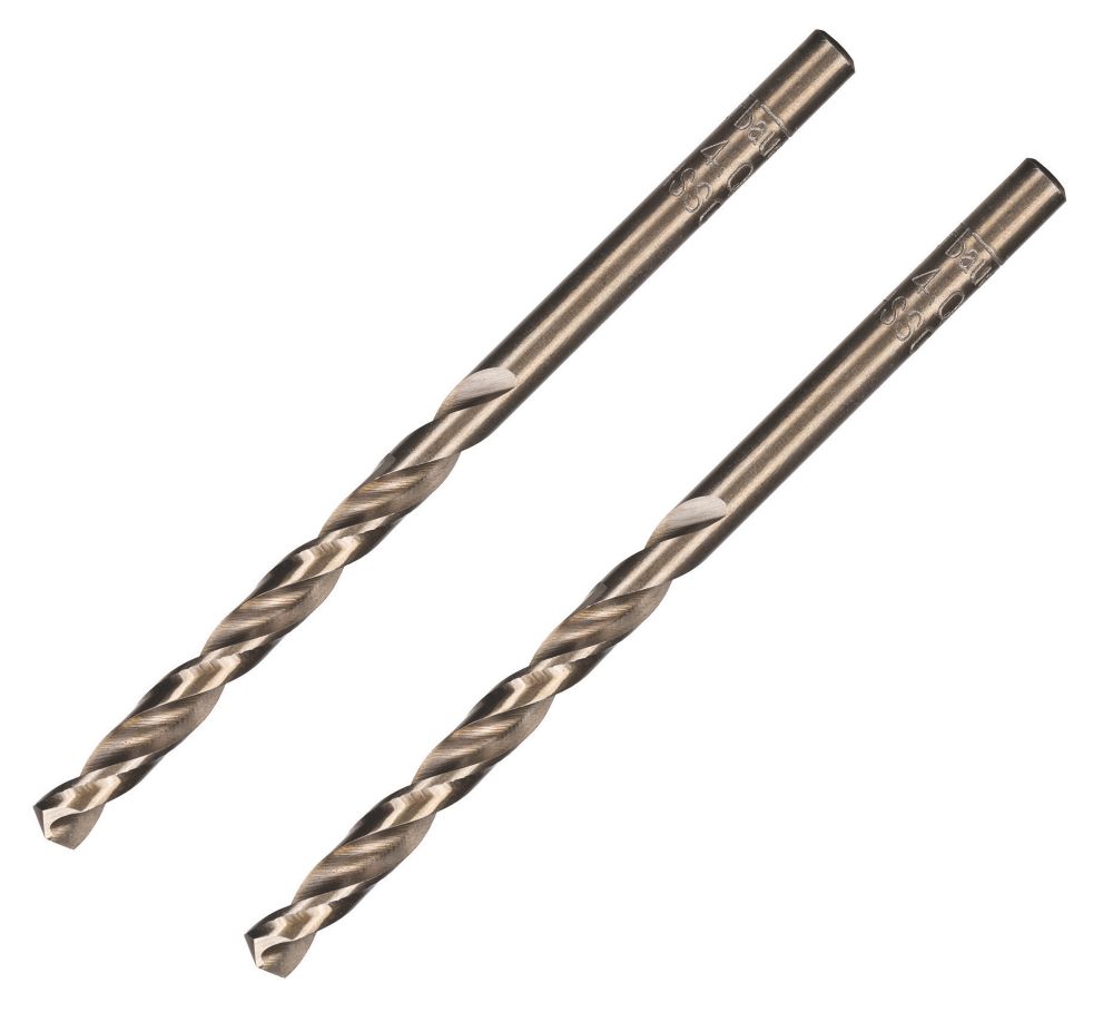 Jeu de 2 forets métal à queue droite 4mm x 75mm Erbauer
