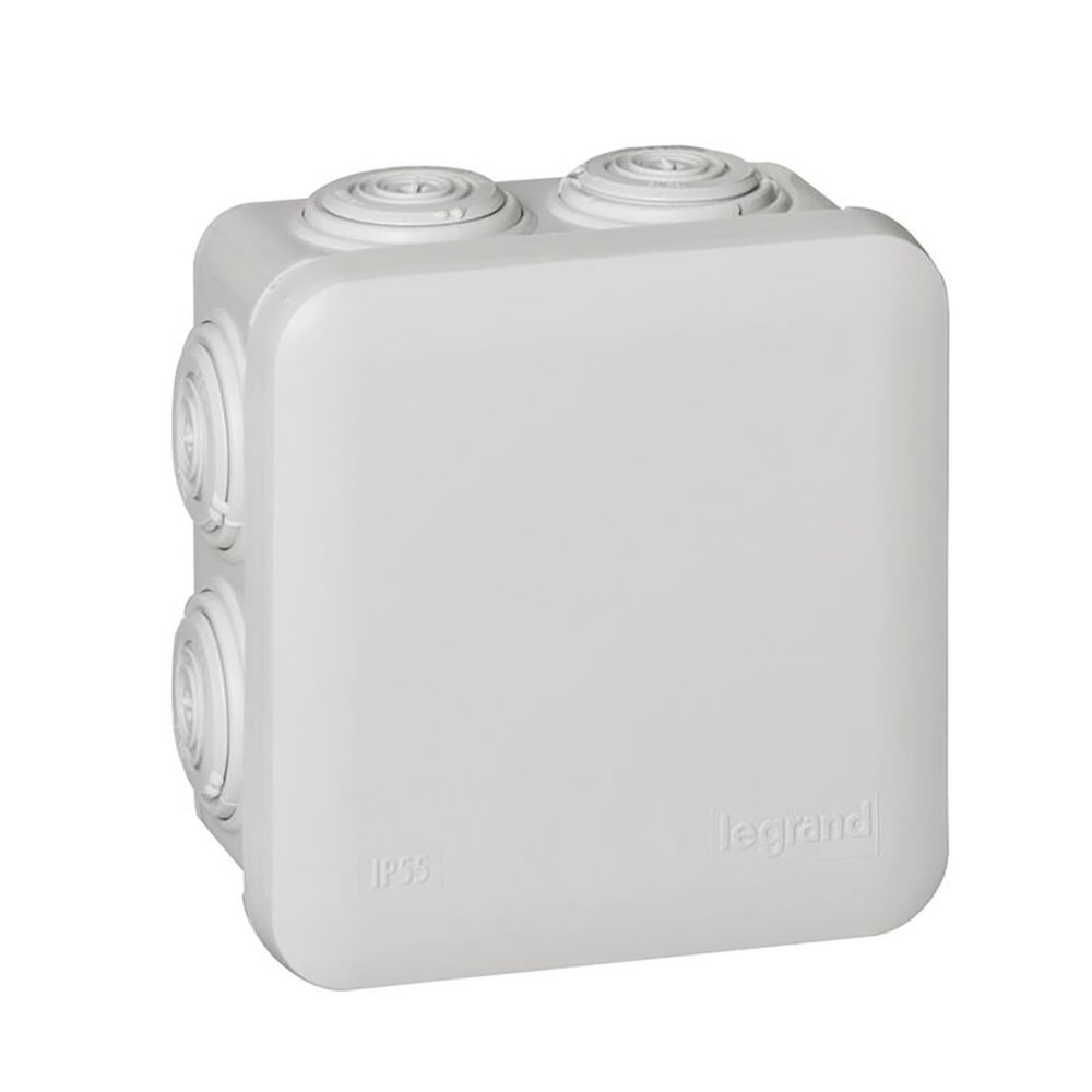 Boîte de dérivation carrée IP55 à 7 entrées 80x80x45mm Plexo Legrand