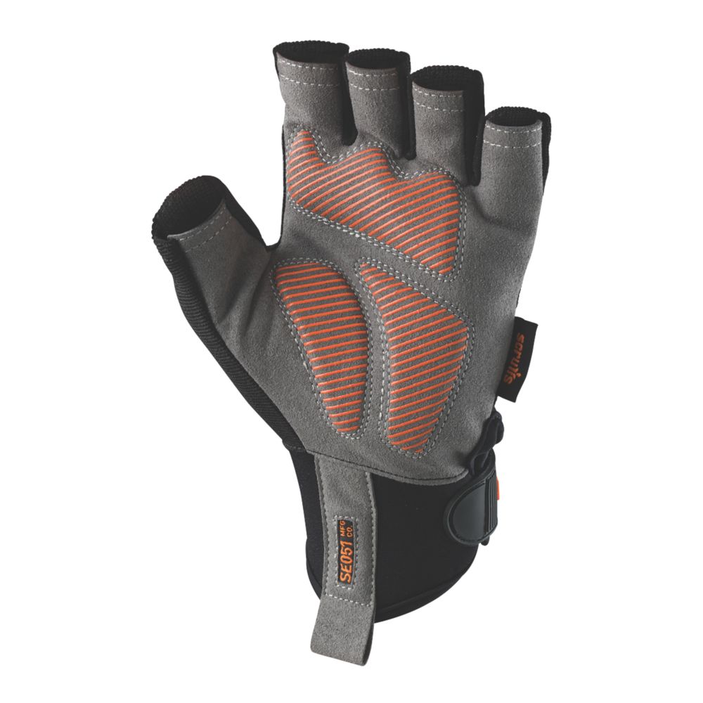 Mitaines de travail Scruffs Trade Fingerless noir et gris taille XL