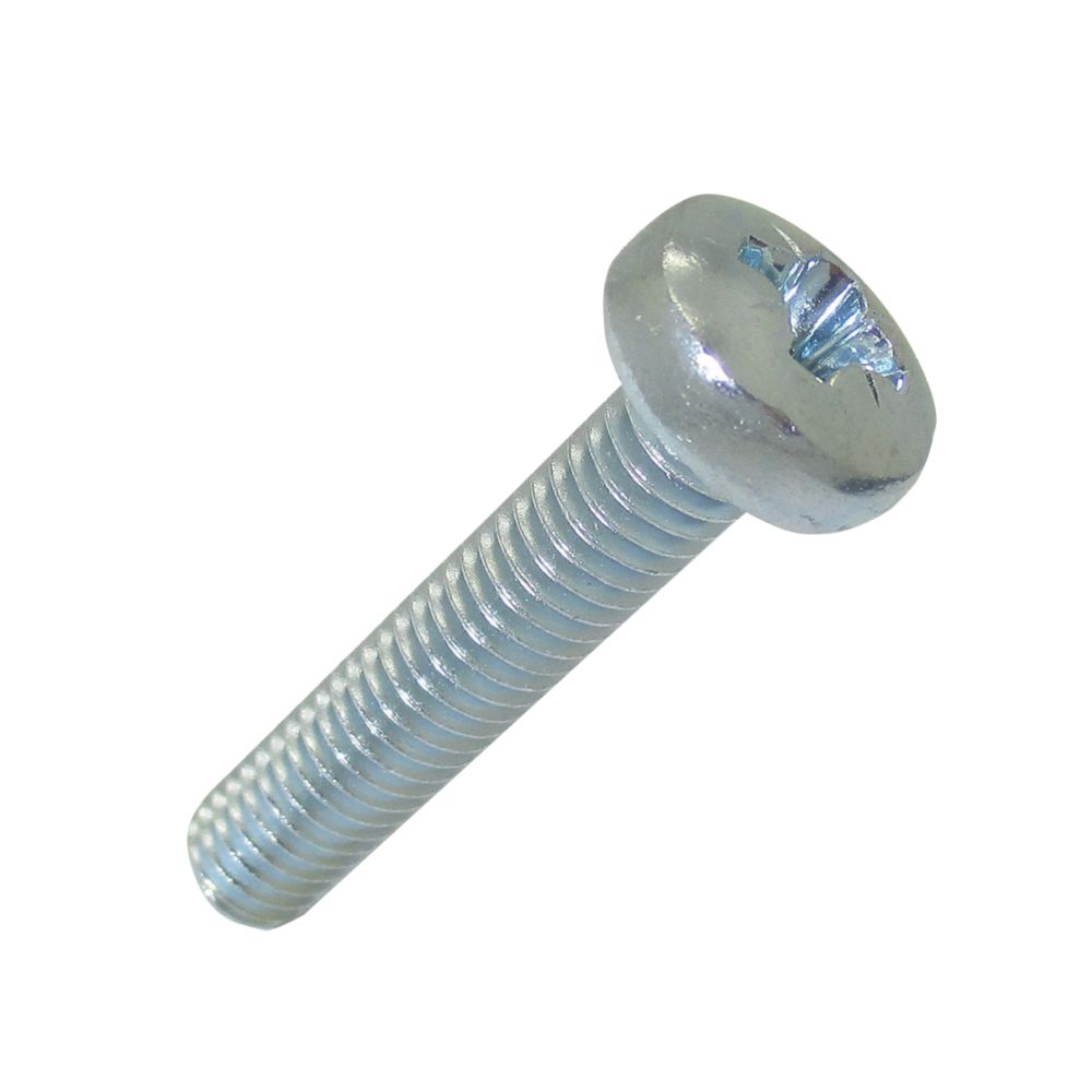 25 vis à métaux à tête cylindrique zinguées brillantes Easyfix M6 x 30mm