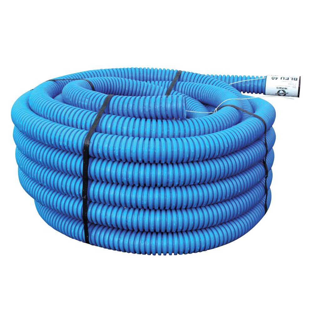 Gaine de conduit flexible Fitt 40mm x 15m, bleue