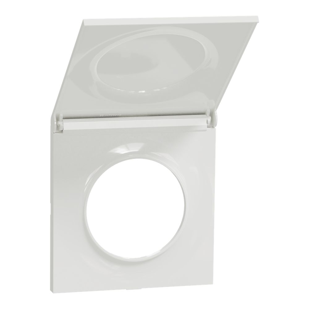 Plaque de finition avec couvercle intégré 1 poste Odace styl Blanc Schneider