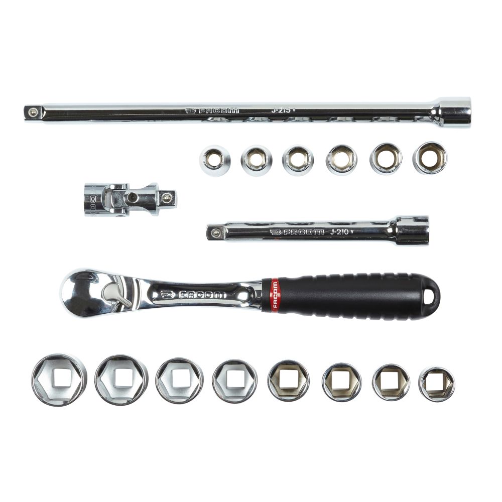 Jeu de douilles à cliquet Facom 3/8" 18 pièces