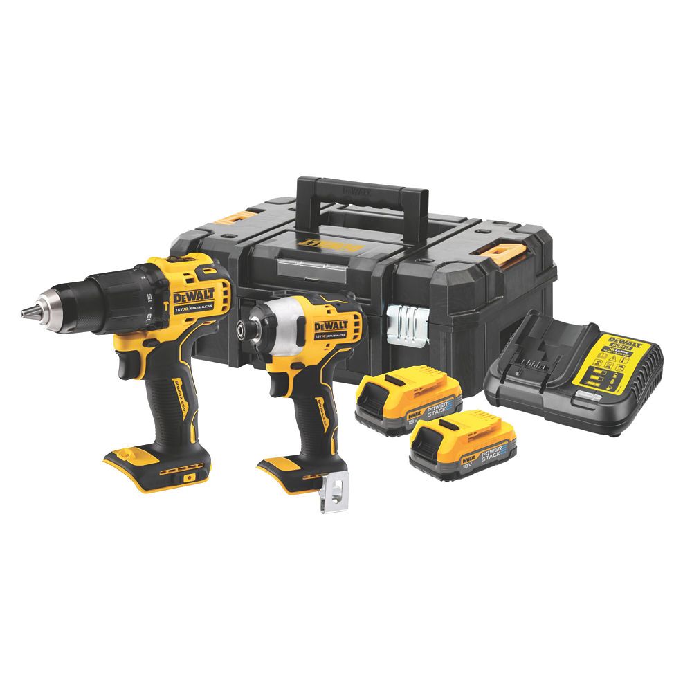 Pack de 2 outils sans fil brushless DeWalt DCK2062E2T-QW 18V Li-ion Powerstack 2 x 1,7Ah