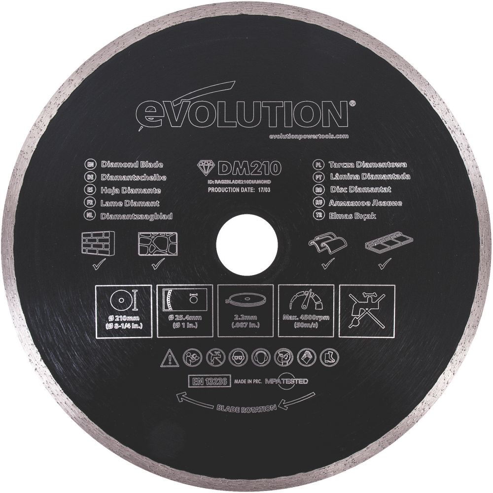 Disque diamant béton 210 x 25,4mm Evolution