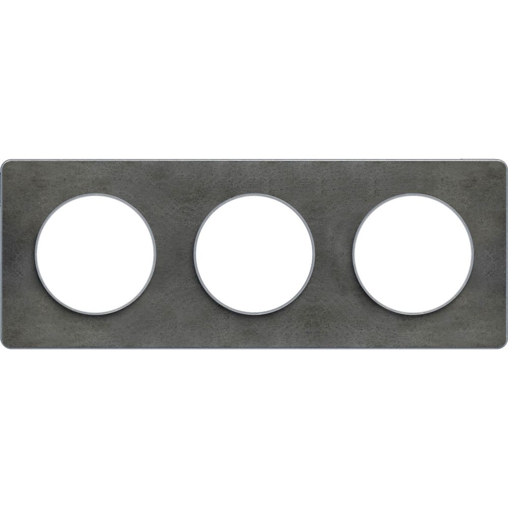 Plaque de finition 3 postes Odace Touch Ardoise Schneider
