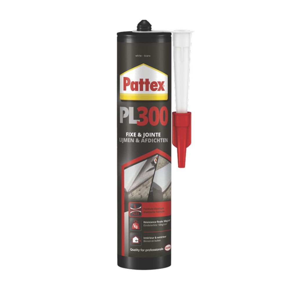 PATTEX Colle Fixation PL300 Blanc Cartouche 410g