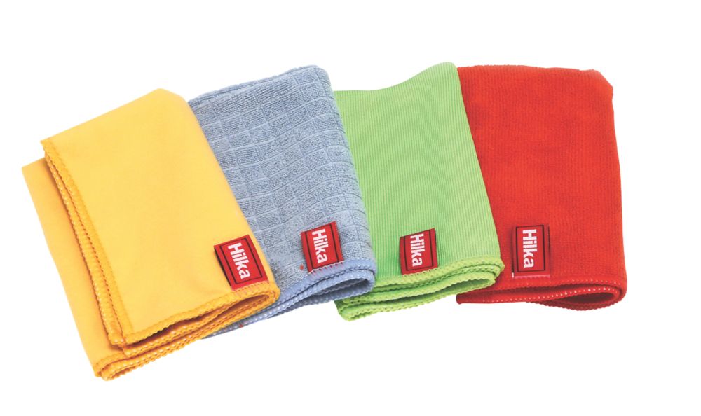 Lot de 4 chiffons en microfibre polyester et nylon Hilka Pro-Craft