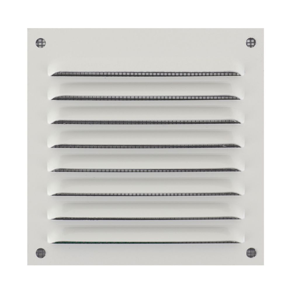Grille à persiennes fixes avec moustiquaire Eoliance Habitat blanche 100mm x 100mm