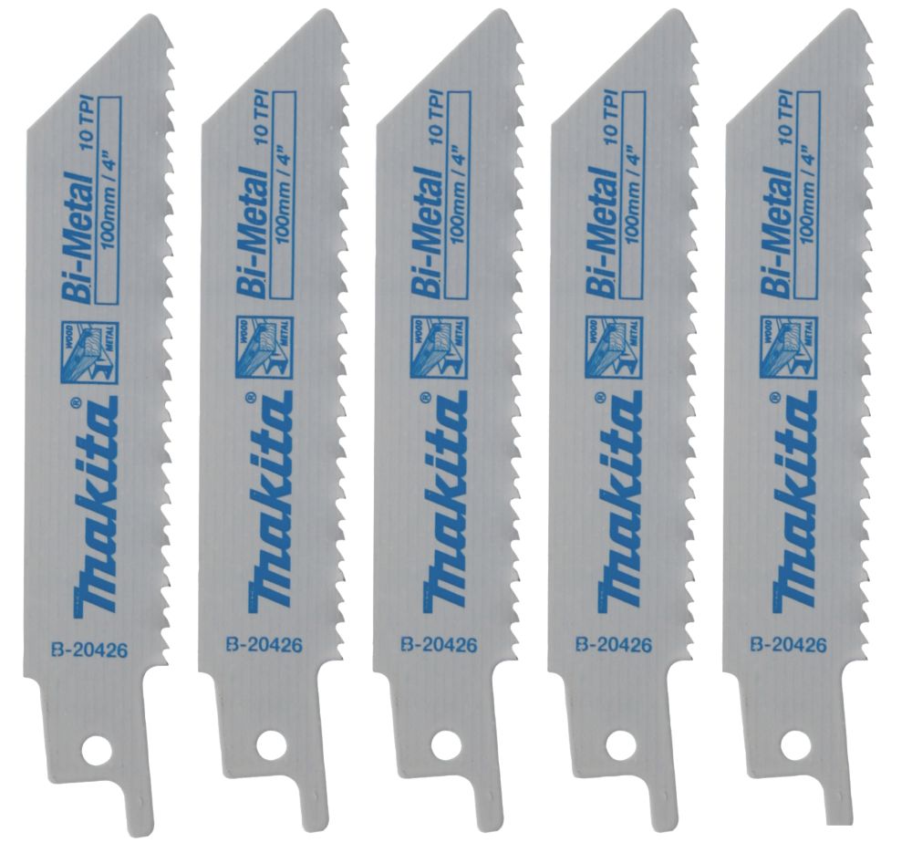 Lot de 5 lames pour scie sabre 100mm B-20426 Makita