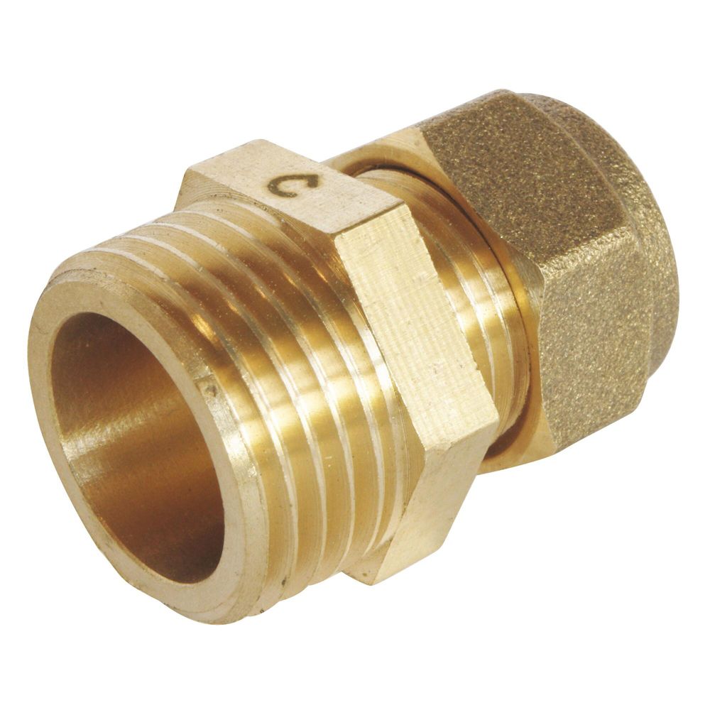 Raccord mâle bicône en laiton pour tube cuivre 12mm x 1/2" Somatherm