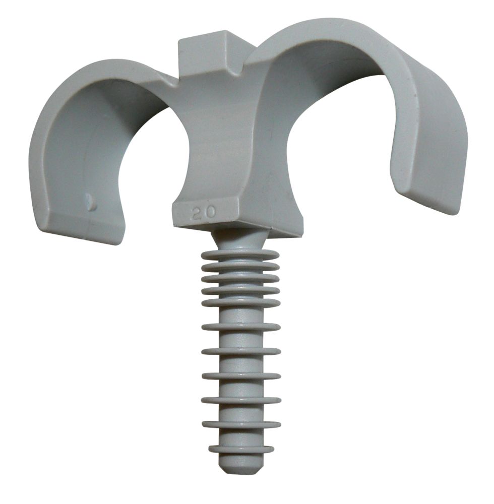Clips de tuyau doubles Fixoconnect 16mm, gris, lot de 100