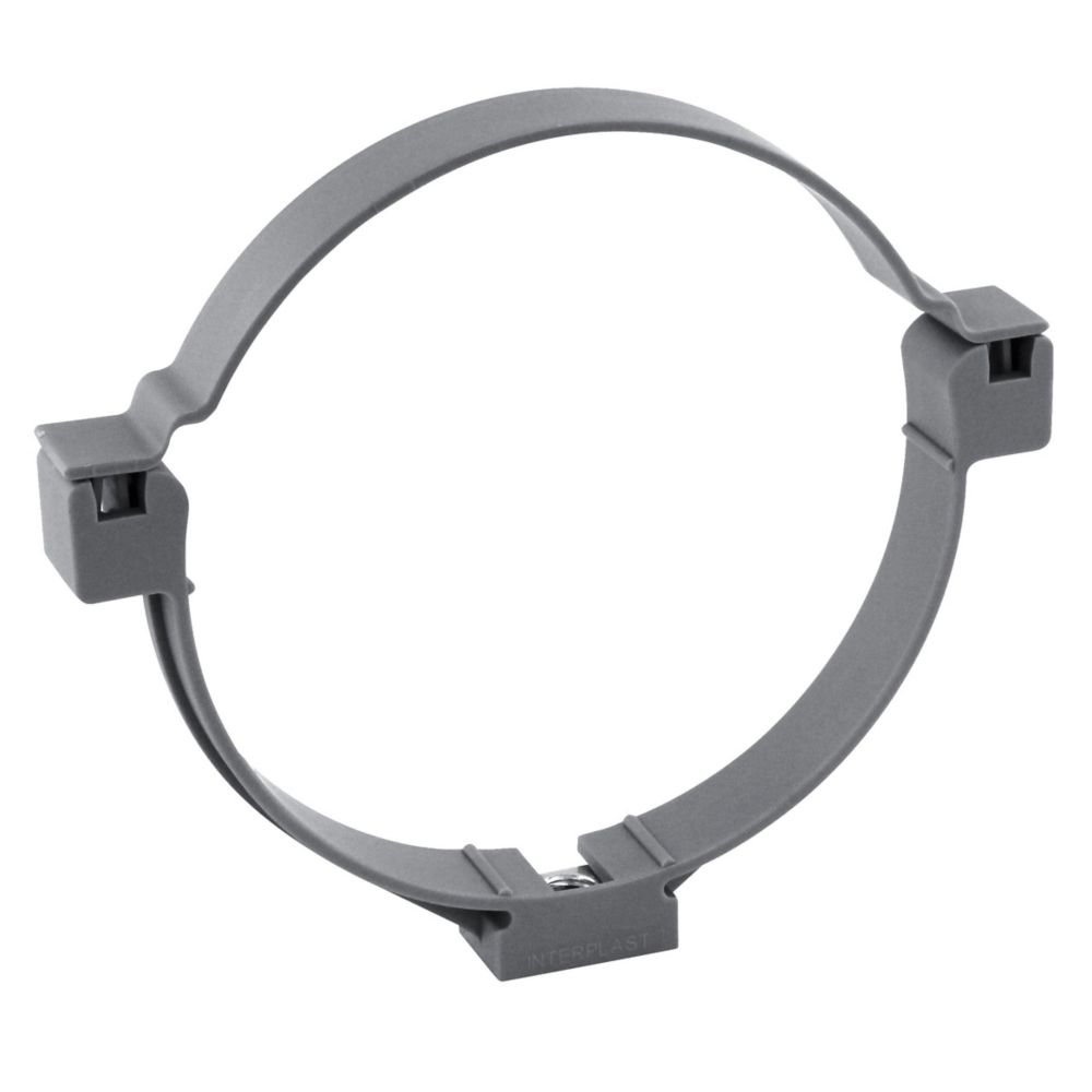 Collier de fixation à bride PVC 100mm gris Fitt, lot de 2