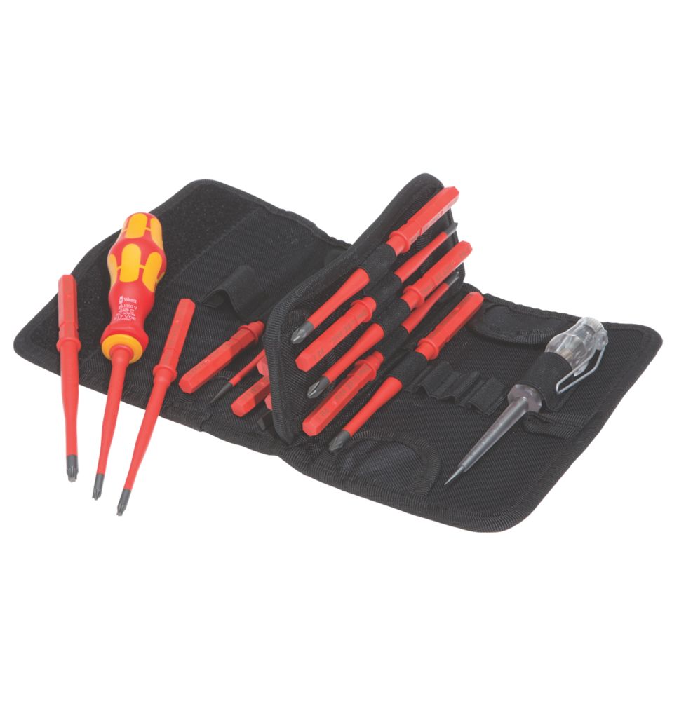 Assortiment d'embouts de visseuse extra-fins interchangeables VDE Kraftform Kompakt Wera 16 pièces