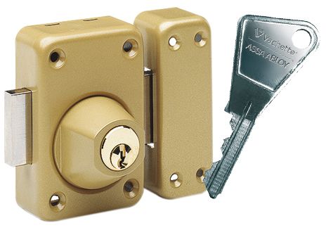 Verrou VACHETTE V136 à cylindre double diamètre 23mm, longueur 45mm