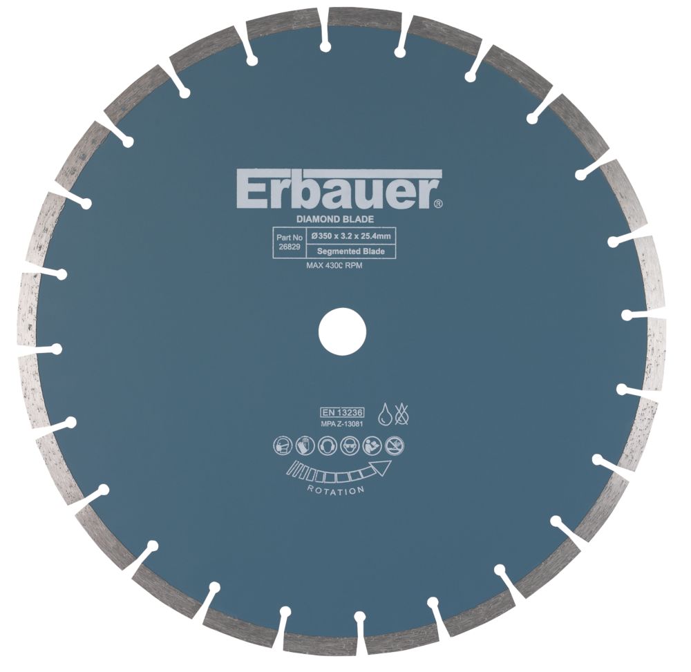 Disque diamant segmenté béton/pierre 350 x 25,4mm Erbauer