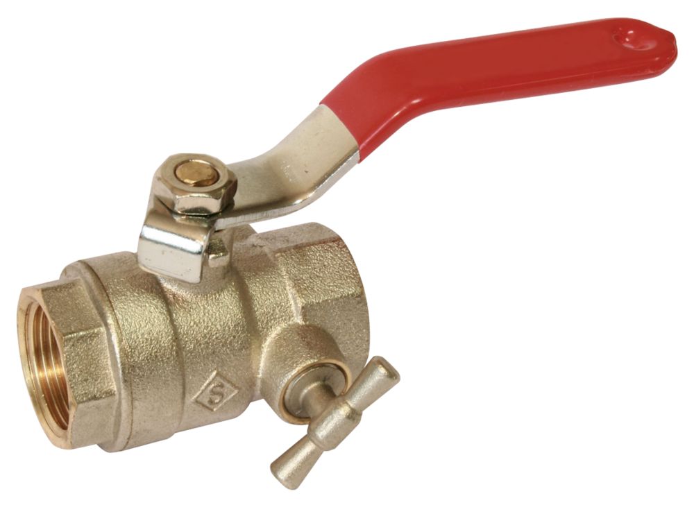 Vanne à sphère à purge manette plate FF 20/27 - 3/4" Pronorm